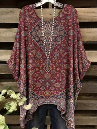 Jane | Vintage Bohemian Floral Print Damen T-Shirt