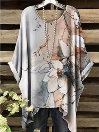 Ilaria | Vintage Bohemian Floral Print Damen T-Shirt