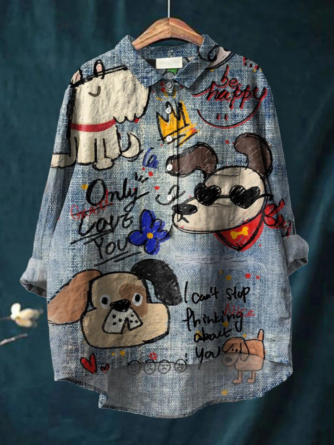 Kendra | Süsser Hundekunst-Druck Freizeitshirt