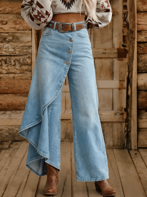 Amelia | Western Denim-Hose