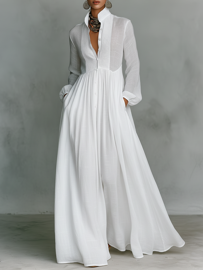 Serena | Elegantes Button-Down Maxikleid