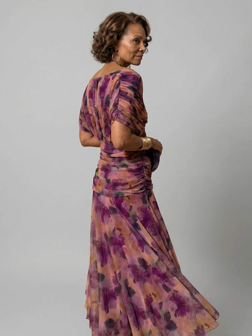 Calen | Off-Shoulder Flow Midi Kleid