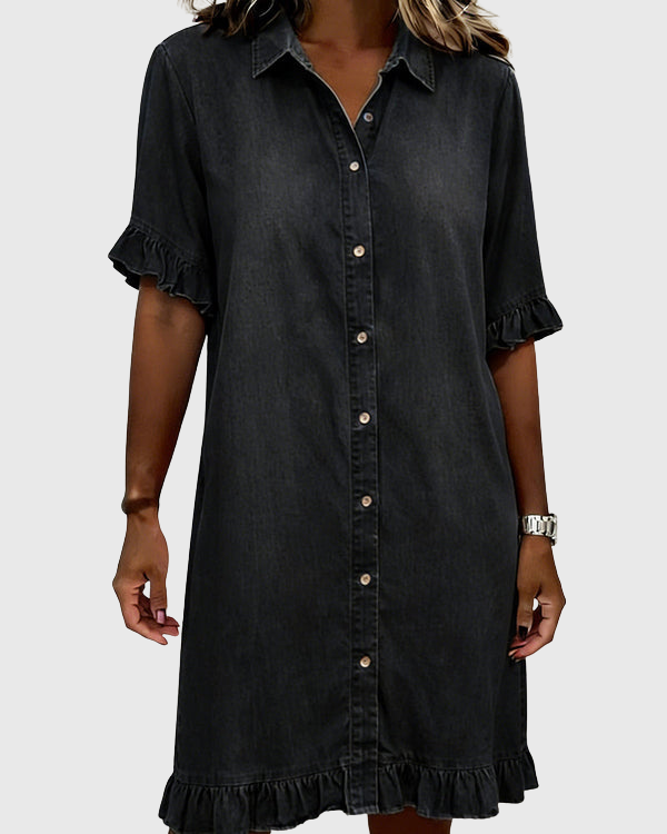 Zandrea | Bequemes Denim-Kleid mit schmeichelhaftem Schnitt