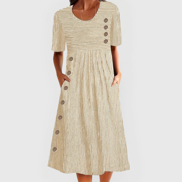 Davina | Gestreiftes Midi-Kleid