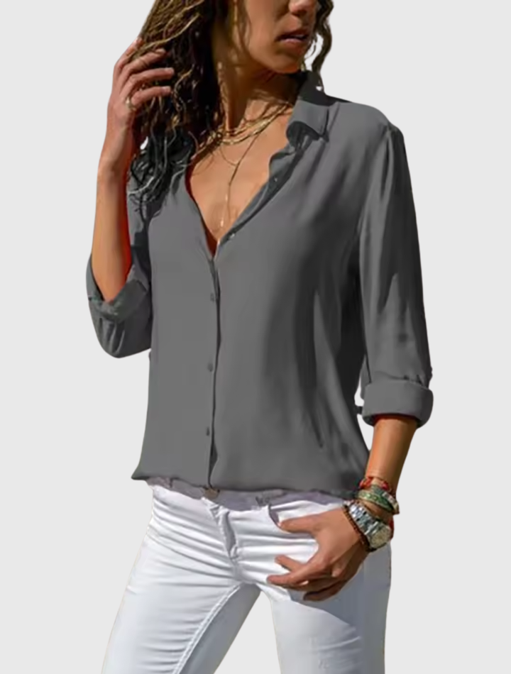 Gwen | Elegante Chiffonbluse mit langen Ärmeln