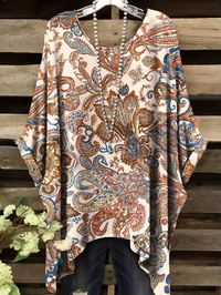 Leonora | Vintage Bohemian Floral Print Damen T-Shirt