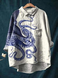 Elissa | Damen T-Shirt mit Kunstprint von Oktopus-Tentakeln aus der Tiefsee