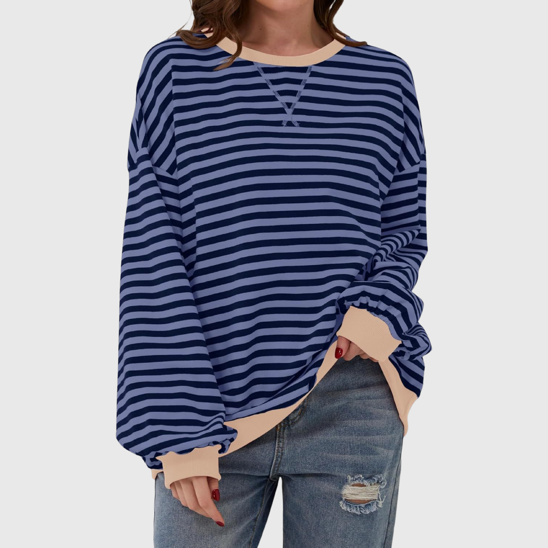 Martha | Übergrosses gestreiftes Sweatshirt in entspannter Passform aus weichem Strick