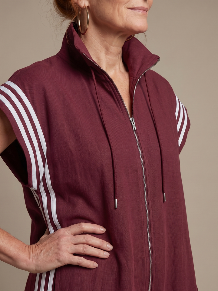 Lark | Jumpsuit mit Reissverschluss und Streifenpanel