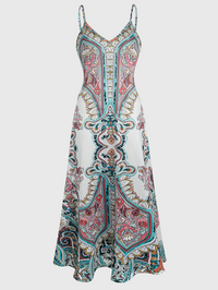 Skye | Boho Blumenmuster Ärmelloses Kleid