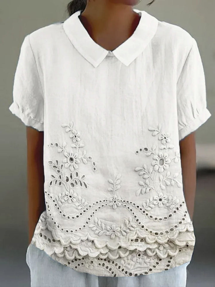 Lily | Floral Besticktes Shirt