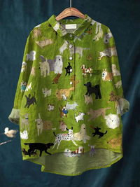 Althea | Damen Süsses Hundekunstdruck Freizeitshirt