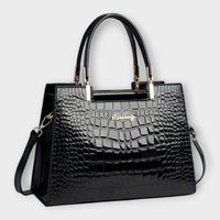 Eleanor | Glänzende Krokodilprägung Handtasche