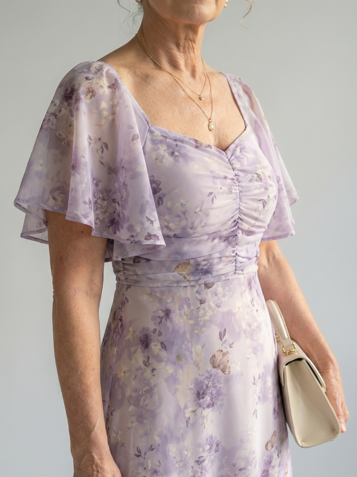 Vaelis | Midi-Kleid mit Flatterärmeln