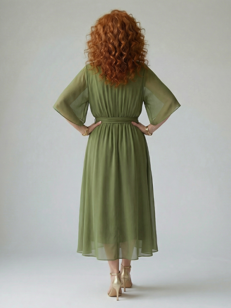Elric | Leichtes Midi-Kleid mit Drapierung