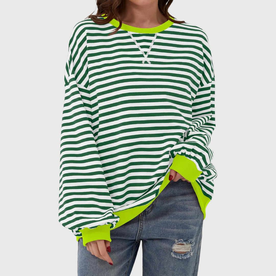 Martha | Übergrosses gestreiftes Sweatshirt in entspannter Passform aus weichem Strick