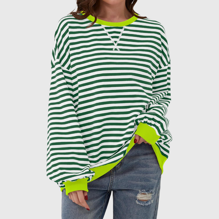 Martha | Übergrosses gestreiftes Sweatshirt in entspannter Passform aus weichem Strick