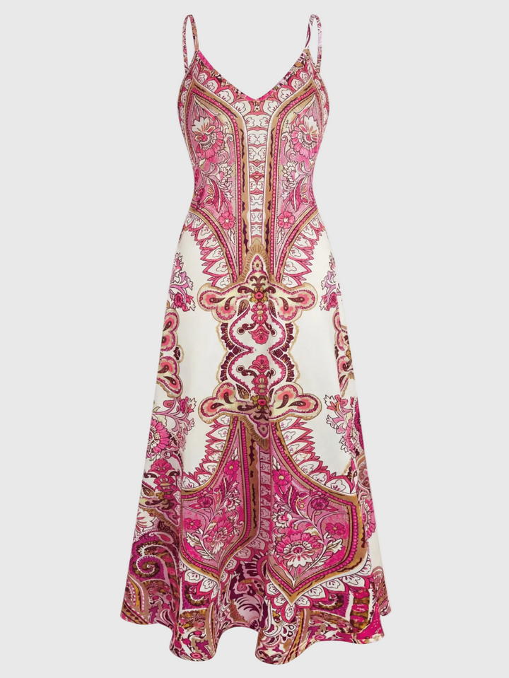 Skye | Boho Blumenmuster Ärmelloses Kleid