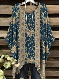 Clementine | Vintage Bohemian Floral Print Damen T-Shirt