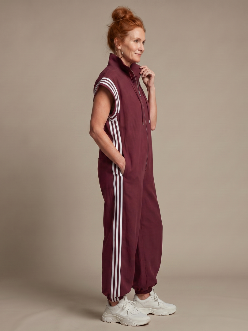 Lark | Jumpsuit mit Reissverschluss und Streifenpanel