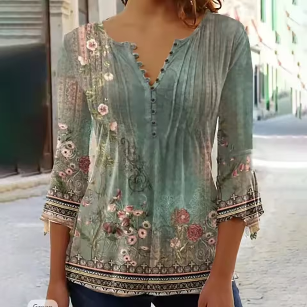 Adelle | Leichte Bluse mit floralen Details