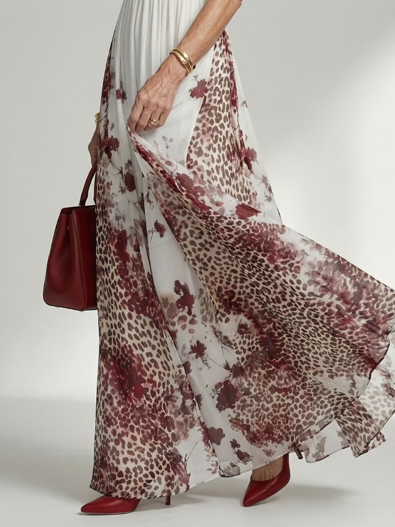Orlune | Faltendes Weisses Maxikleid