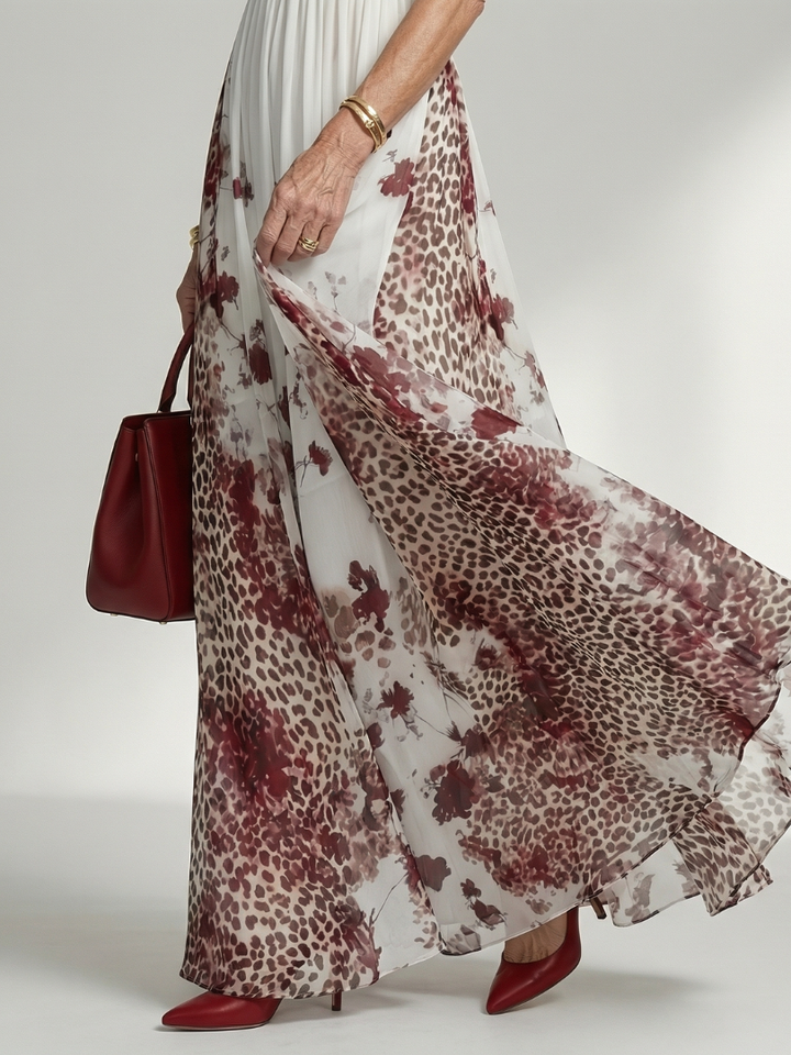 Orlune | Faltendes Weisses Maxikleid