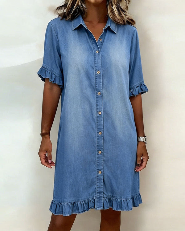 Zandrea | Bequemes Denim-Kleid mit schmeichelhaftem Schnitt