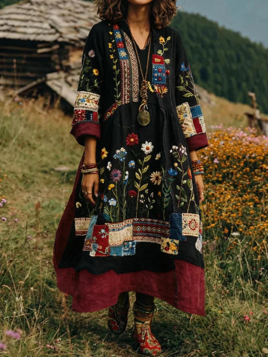 Trisha | Lässiges Langarmkleid mit floralem Druck