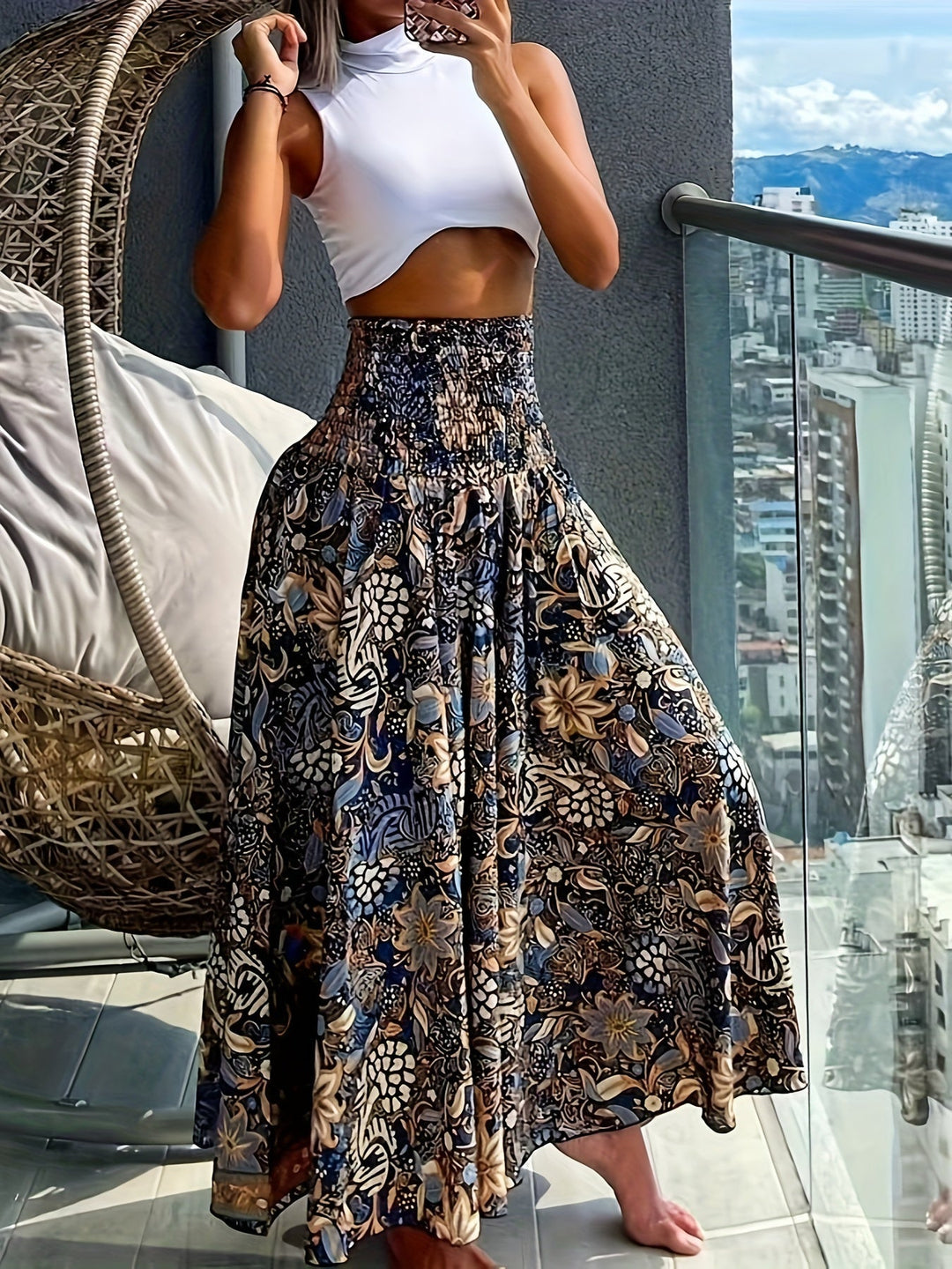 Brielle | Hochtaillierte Weite-Hosen