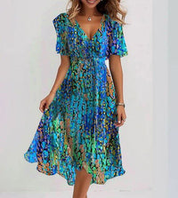 Sapphire | Luftiges Blau Midi-Kleid