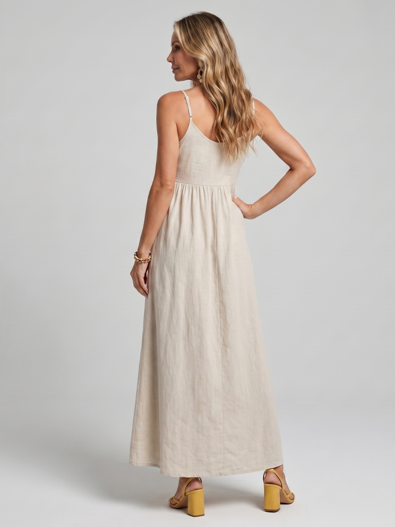 Sonnenwende | Spaghetti-Träger Fliessendes Midi-Kleid