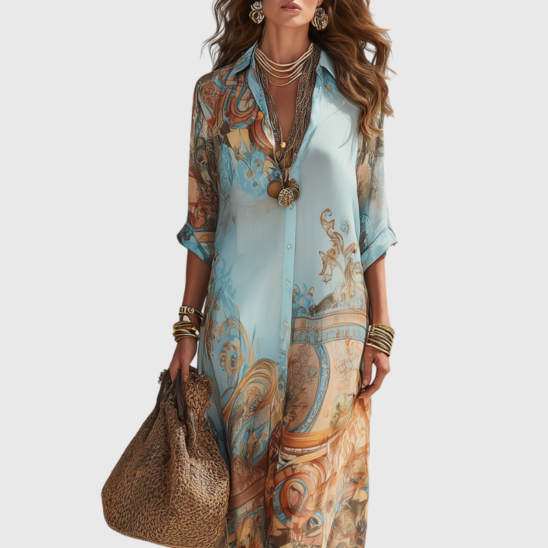 Lorna | Elegantes Maxi-Hemdkleid mit mediterranem Flair