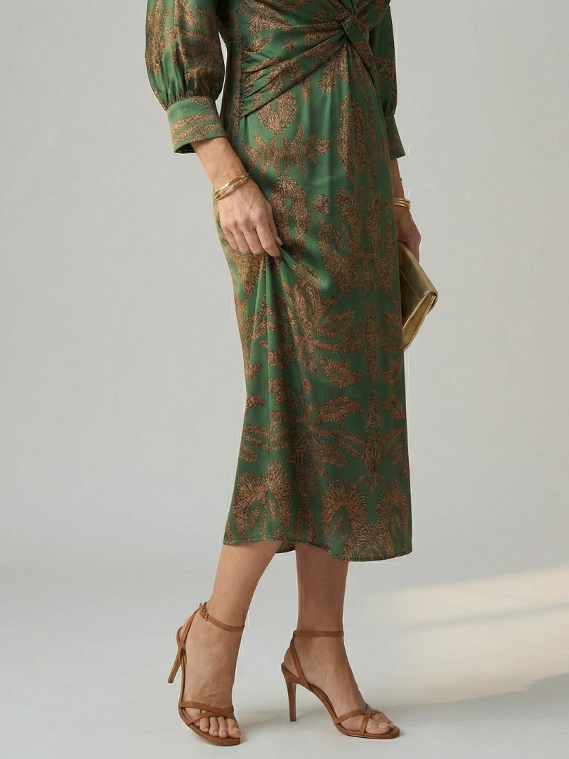 Lune | Natürliche Wickel-Midi-Kleid