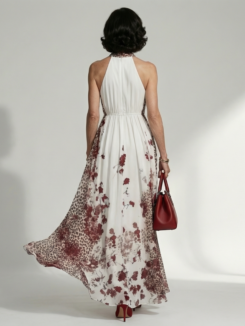 Orlune | Faltendes Weisses Maxikleid
