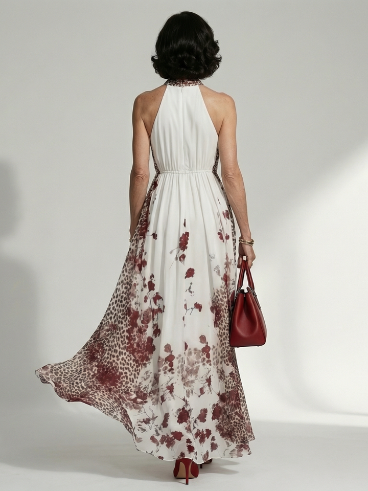 Orlune | Faltendes Weisses Maxikleid