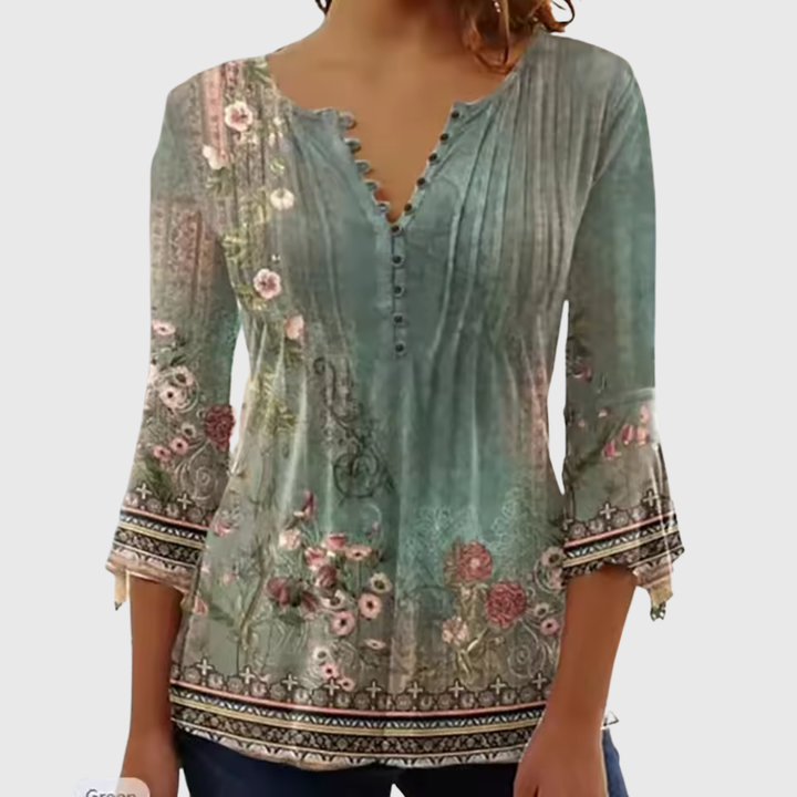 Adelle | Leichte Bluse mit floralen Details
