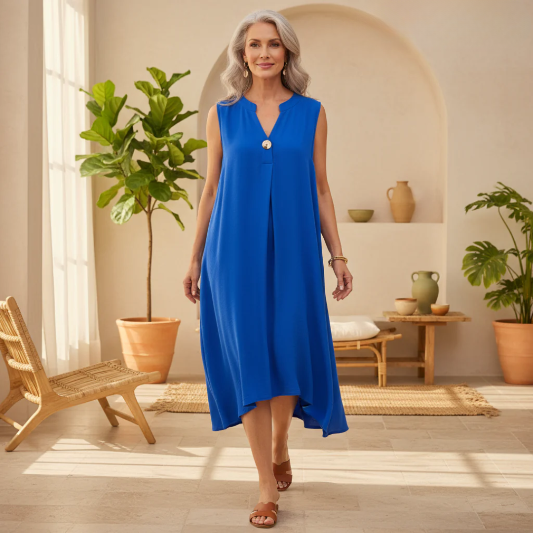Elsie | Ärmelloses V-Ausschnitt Kleid