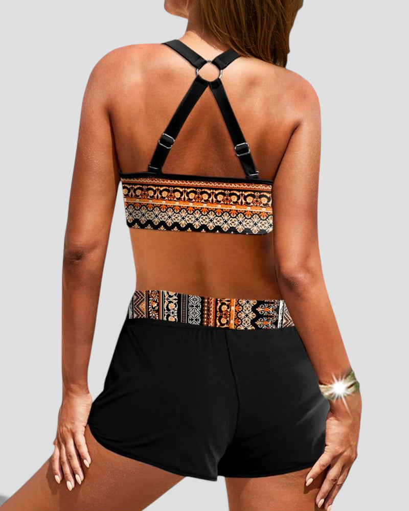Maja | Bikini mit Short und ethnischem Muster