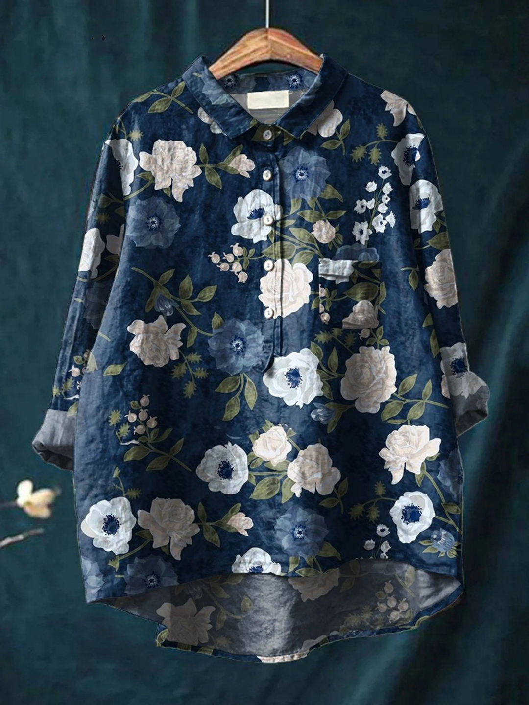 Joelle | Damen Blüten Kunstdruck Freizeitshirt