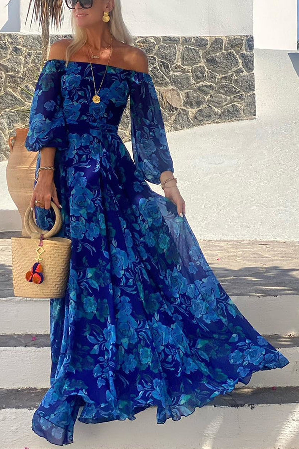 Francesca | Langes Kleid mit floralem Druck