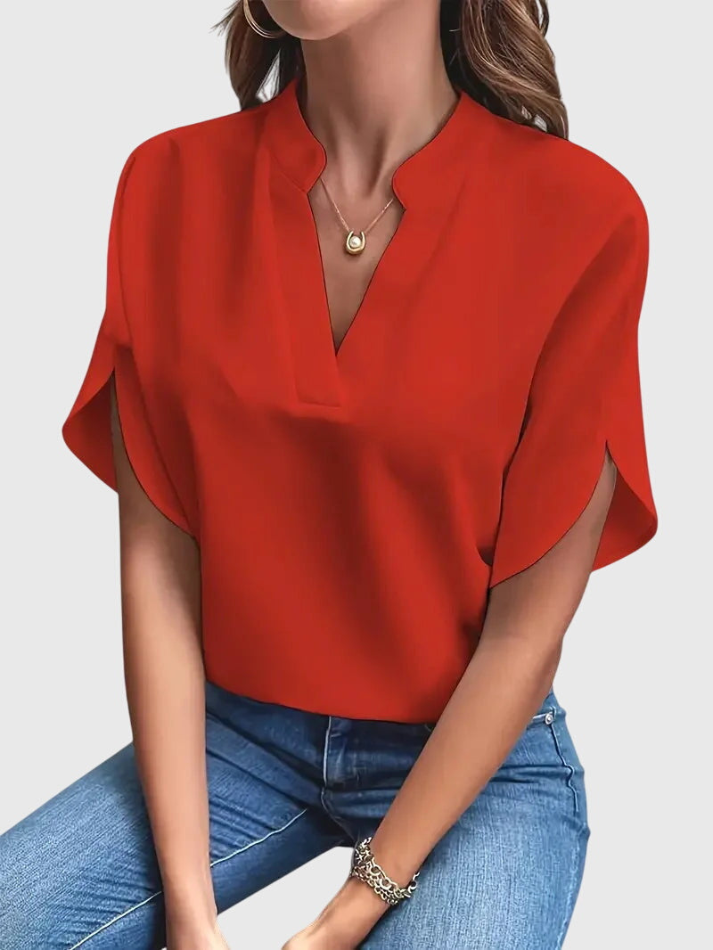 Elora | Weiches und Elegantes V-Ausschnitt-Shirt