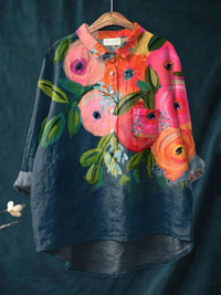 Paige | Damen Blumen Kunstdruck Freizeitshirt