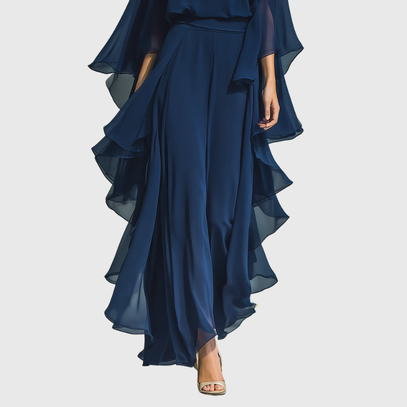 Linda | Elegantes Komplett-Outfit aus Chiffon mit Volants