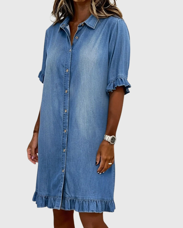 Zandrea | Bequemes Denim-Kleid mit schmeichelhaftem Schnitt
