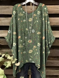 Clarice | Vintage Bohemian Floral Print Damen T-Shirt