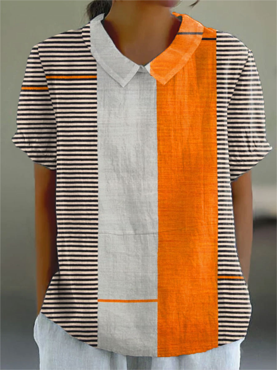 Lena | Color Block Gestreiftes Shirt