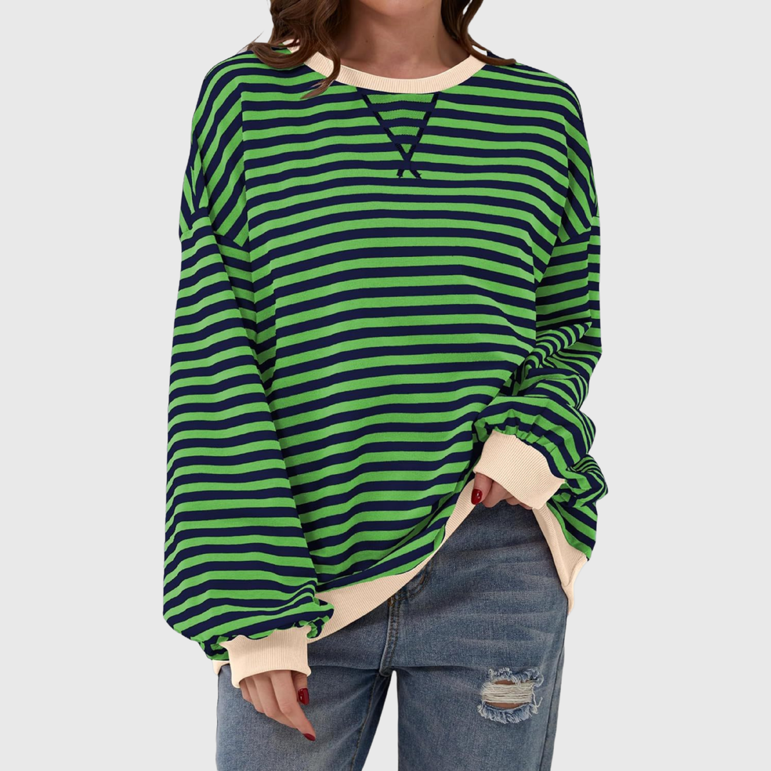 Martha | Übergrosses gestreiftes Sweatshirt in entspannter Passform aus weichem Strick