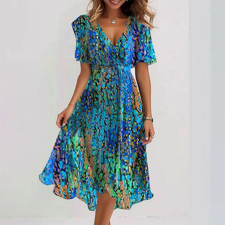 Sapphire | Luftiges Blau Midi-Kleid