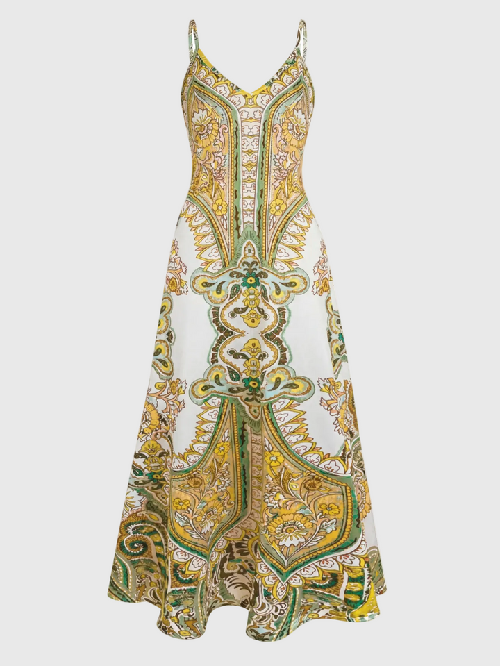 Skye | Boho Blumenmuster Ärmelloses Kleid